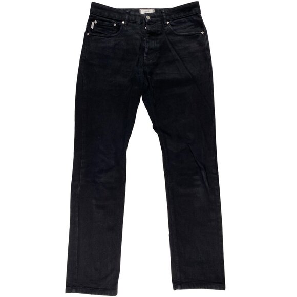 AMI Paris Heavyweight Slim Fit Straight Leg Button-Fly Jeans black mens 33x31 - Picture 2 of 11
